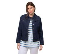 Ulla Popken, Veste en jean pour femme, bleu denim, 52