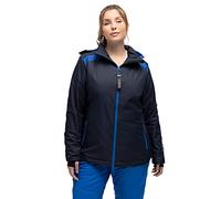 Ulla Popken Veste performante avec Doublure contrastée, imperméable, Bleu Marine, 52-54 Femme