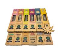 Ullas Lot de 12 bâtons d'encens biologiques 100 % naturels 100 % naturels + 01 brûleur, arômes assortis selon disponibilité