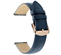 ULLCHRO Bracelet Montre en Cuir pour Homme avec Dégagement Rapide, 20mm Vintage, Laniere de Rechange en Plusieurs Couleurs, Bracelets de Montres (15mm, Bleu Marine)