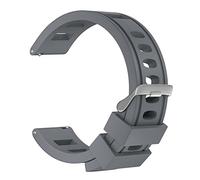 ULLCHRO Bracelet Montre Remplacer Silicone Bracelet Montre Imperméable Flexible Lisse - 20mm, 22mm Caoutchouc Montre Bracelet avec Acier Inoxydable Boucle (22mm, Gray)