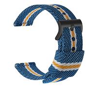 ULLCHRO Nylon Bracelet Montre Bracelet Montre Armée Militaire - 18mm, 20mm, 22mm, 24mm Montre Bracelet avec Acier Inoxydable Boucle (20mm, Blue & White & Yellow)