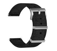 ULLCHRO Nylon Bracelet Montre Bracelet Montre Armée Militaire - 18mm, 20mm, 22mm, 24mm Montre Bracelet avec Acier Inoxydable Boucle (20mm, Black)