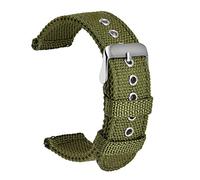 ULLCHRO Nylon Bracelet Montre Haute Qualité Bracelet Montre Armée Militaire - 18mm, 20mm, 22mm, 24mm Montre Bracelet avec Acier Inoxydable Boucle (24mm, Army Green)