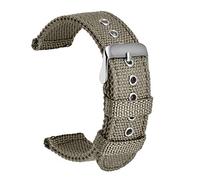 ULLCHRO Nylon Bracelet Montre Haute Qualité Bracelet Montre Armée Militaire - 18mm, 20mm, 22mm, 24mm Montre Bracelet avec Acier Inoxydable Boucle (20mm, Gray)