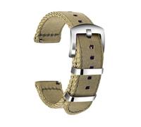 ULLCHRO Nylon Bracelet Montre Haute Qualité Bracelet Montre Armée Militaire - 18mm, 20mm, 22mm, 24mm Montre Bracelet avec Acier Inoxydable Boucle (22mm, Beige)