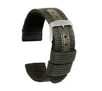 ULLCHRO Nylon Bracelet Montre Haute Qualité Toile Bracelet Montre Armée Militaire - 18mm, 20mm, 22mm, 24mm Montre Bracelet avec Acier Inoxydable Boucle (24mm, vert armée)