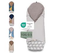 ULLENBOOM ® Couverture d'emmaillotage été Eléphant gris (Made in EU) - Couverture poussette & siège bébé, compatible avec siège auto Maxi Cosi ®, idéal de 0 à 9 mois