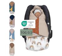 ULLENBOOM ® Couverture d'emmaillotage été pour bébé Arc-en-ciel (Made in EU) - Couverture poussette & siège bébé, compatible avec siège auto Maxi Cosi ®, idéal de 0 à 9 mois