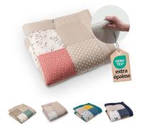 ULLENBOOM Couverture d'éveil 100 x 100 cm 100 % Oeko-Tex Fabriqué en UE Épais et doux Motif fleurs roses Idéal pour le jeu de bébé
