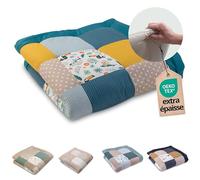 ULLENBOOM Couverture d'éveil 120 x 120 cm 100 % Oeko-Tex Épaisse et douce Motif jungle Idéal pour bébé