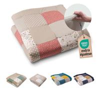 ULLENBOOM Couverture d'éveil pour bébé - 120 x 120 cm - 100 % matériaux Oeko-Tex - Fabriqué en UE - Épais et doux - Motif fleurs roses - Idéal comme couverture de jeu pour bébé