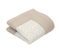 ULLENBOOM Couverture d'éveil pour bébé, motif floral sable, 100 x 100 cm, 100 % coton Öko-Tex, idéale comme tapis de parc et couverture de jeu