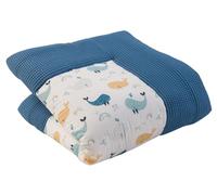 ULLENBOOM Couverture d'éveil rembourrée pour bébé - 100 x 100 cm - Motif baleine bleue (fabriquée dans l'UE) - 100 % coton Öko-Tex - Idéal comme couverture de bébé, tapis de parc et couverture de jeu