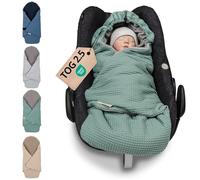 ULLENBOOM® Couverture Nomade enveloppante bébé - siège Auto & Poussette, 0-9 Mois, für l’Automne und l’Hiver, Vert Sauge