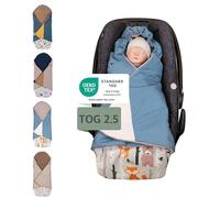 ULLENBOOM® Couverture nomade enveloppante bébé - siège auto & poussette, 0-9 mois, für l’automne und l’hiver, Forêt Pétrole Bleu