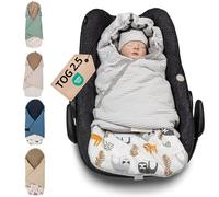 ULLENBOOM® Couverture nomade enveloppante bébé - siège auto & poussette, 0-9 mois, für l’automne und l’hiver, Paresseux Gris