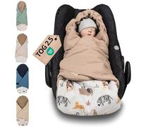 ULLENBOOM® Couverture nomade enveloppante bébé - siège auto & poussette, 0-9 mois, für l’automne und l’hiver, Sable-Savane