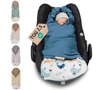 ULLENBOOM® Couverture nomade enveloppante bébé - siège auto & poussette, 0-9 mois, pour l’automne et l’hiver, Baleines Bleues