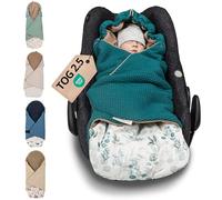ULLENBOOM® Couverture Nomade enveloppante bébé - siège Auto & Poussette, 0-9 Mois, pour l’Automne et l’Hiver, Bleu Eucalyptus