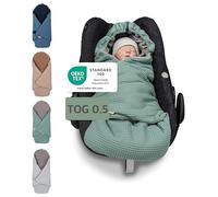 ULLENBOOM® Couverture Nomade enveloppante été bébé - siège Auto & Poussette, Nids d‘Ange, 0-9 Mois, Vert Sauge