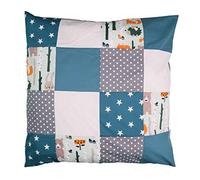 ULLENBOOM ® Housse de Couette Bébé Patchwork 80x80 cm forêt pétrole bleu (Housse d’édredon en coton pour bébé, Motifs étoiles & pois)