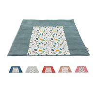 ULLENBOOM ® Protection pour matelas à langer 75x85 cm Vert sauge Forêt tropicale (Made in EU) - Housse pour matelas à langer en coton, serviette de matelas à langer, motif : étoiles, points