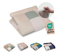 ULLENBOOM Tapis d’Éveil et Matelas pour Parc Bébé Magie des feuilles (100x100 cm Tapis sol bébé patchwork, Motifs étoiles, pois et vichy)