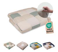 ULLENBOOM Tapis d’Éveil et Matelas pour Parc Bébé Magie des feuilles (140x140 cm Tapis sol bébé patchwork, Motifs étoiles, pois et vichy)