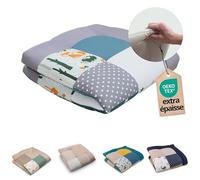 ULLENBOOM Tapis d'éveil pour bébé - 100 x 100 cm - 100 % matériaux Oeko-Tex - Fabriqué en UE - Épais et doux - Animaux de la forêt - Bleu pétrole - Idéal comme couverture de bébé, tapis de parc et