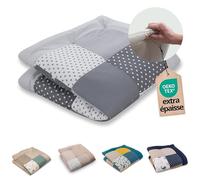 ULLENBOOM Tapis d'éveil pour bébé - 100 x 100 cm - Matériaux 100 % Öko-Tex - Fabriqué en UE - Épais et doux - Étoiles grises - Idéal comme couverture de bébé, tapis de parc et couverture de jeu pour