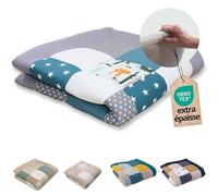 ULLENBOOM Tapis d'éveil pour bébé, 120 x 120 cm, 100 % certifié Oeko-Tex, fabriqué en UE, épais et doux, rembourré, animaux de la forêt, bleu pétrole, idéal comme couverture de bébé et couverture de
