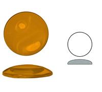 Ullmannglass Pierres à mugles en Verre à Base polie Ronde pressée à Bord Arrondi Ø env. 50 mm, h env. 9 mm, Transparent Mittelbernstein