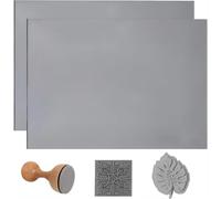 Ulluthu 2 PCS Caoutchouc Tampon Laser, Gomme a Graver Tampons A4, Blocs de Sculpture en Caoutchouc Laserable, Feuilles de Caoutchou-c pour Tampons Laser A4 pour Machines de Gravure DIY (29.7 * 21cm)