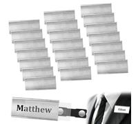 Ulluthu 22 PCS Badge Aimanté, Badges Nominatifs en Aluminium avec Aimants Badge Porte Nom Aimanté Badges Magnétique Plaque Porte-noms pour Travail, Expositions, Restaurant, l'école (7.2 * 3.2cm)