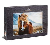 Ulmer Puzzleschmiede - Cheval islandais en Hiver: Puzzle 1000 pièces - Beau Poney islandais Devant la Nature hivernale en Islande