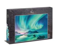 Ulmer Puzzleschmiede - Puzzle 1000 pièces Nuit Polaire - Impressionnante Aurore boréale dans Le Nord de la Scandinavie au-Dessus de la mer de Glace - Puzzle aurores boréales