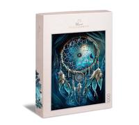 Ulmer Puzzleschmiede - Puzzle attrape-rêves indien 1000 pièces - Amulette indienne motif - Symbole lumineux attrape-rêves sur fond sombre - Qualité allemande