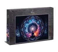 Ulmer Puzzleschmiede - Puzzle « Chakra » - Puzzle intense de 500 pièces pour adultes - Motif méditatif avec symbole mandala, énergie de l'univers - Qualité du puzzle fabriqué en Allemagne