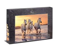 Ulmer Puzzleschmiede - Puzzle Chevaux de Camargue: Puzzle 1000 pièces - Chevaux Blancs de Camargue à l'état Sauvage en Provence, France