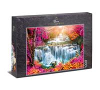 Ulmer Puzzleschmiede - Puzzle Chutes d'eau: Puzzle 1000 pièces - Paysage pittoresque avec Une Chute d'eau dans Une forêt colorée