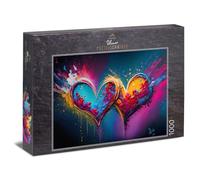 Ulmer Puzzleschmiede - Puzzle coloré en forme de cœur 1000 pièces Forever - Motif amoureux coloré avec énergie et émotion - Qualité fabriquée en Allemagne