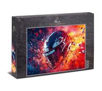 Ulmer Puzzleschmiede - Puzzle de 1000 pièces de football américain - Le casque du joueur de football contre une explosion de couleur efficace - Motif symbole de sport avec qualité fabriqué en