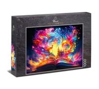 Ulmer Puzzleschmiede - Puzzle de 1000 pièces « Livre des contes de fées » - Lumineux et magique avec contes de fées et mignons sur le livre de l'Imagination - Qualité Made in Germany