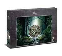 Ulmer Puzzleschmiede Puzzle de 1000 pièces - Symbole celtique dans la forêt enchantée - Nœud mystique entre la lumière et l'ombre de la forêt - Puzzle fantastique de qualité fabriqué en Allemagne