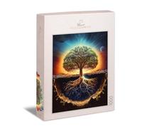 Ulmer Puzzleschmiede - Puzzle de 1000 pièces « Yggdrasil » - Motif de puzzle sophistiqué et merveilleusement mis en scène - L'arbre du monde entre les mondes supérieurs, terrestres et souterrains -