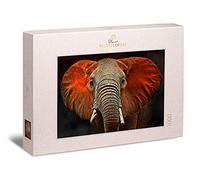 Ulmer Puzzleschmiede - Puzzle Éléphant de Tsavo: Puzzle 1000 pièces - Portrait Animal d'un éléphant d'Afrique dans Le Parc National de Tsavo au Kenya.