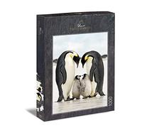 Ulmer Puzzleschmiede - Puzzle « Famille » - Puzzle Classique de 1000 pièces - Pingouins comme Photo Originale d'animaux - Les Parents Pingouins se réveillent sur Les Petits Enfants