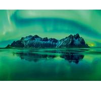 Ulmer Puzzleschmiede - Puzzle Glace et Vagues: Puzzle 1000 pièces - des aurores impressionnantes au-Dessus de la mer de Glace du Nord de la Scandinavie.