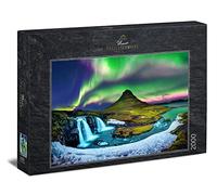 Ulmer Puzzleschmiede - Puzzle Islande « Montagne & Lumière » - 2000 Pièces - Aurores Boréales sur la Célèbre Montagne Kirkjufell - Paysage d'Islande